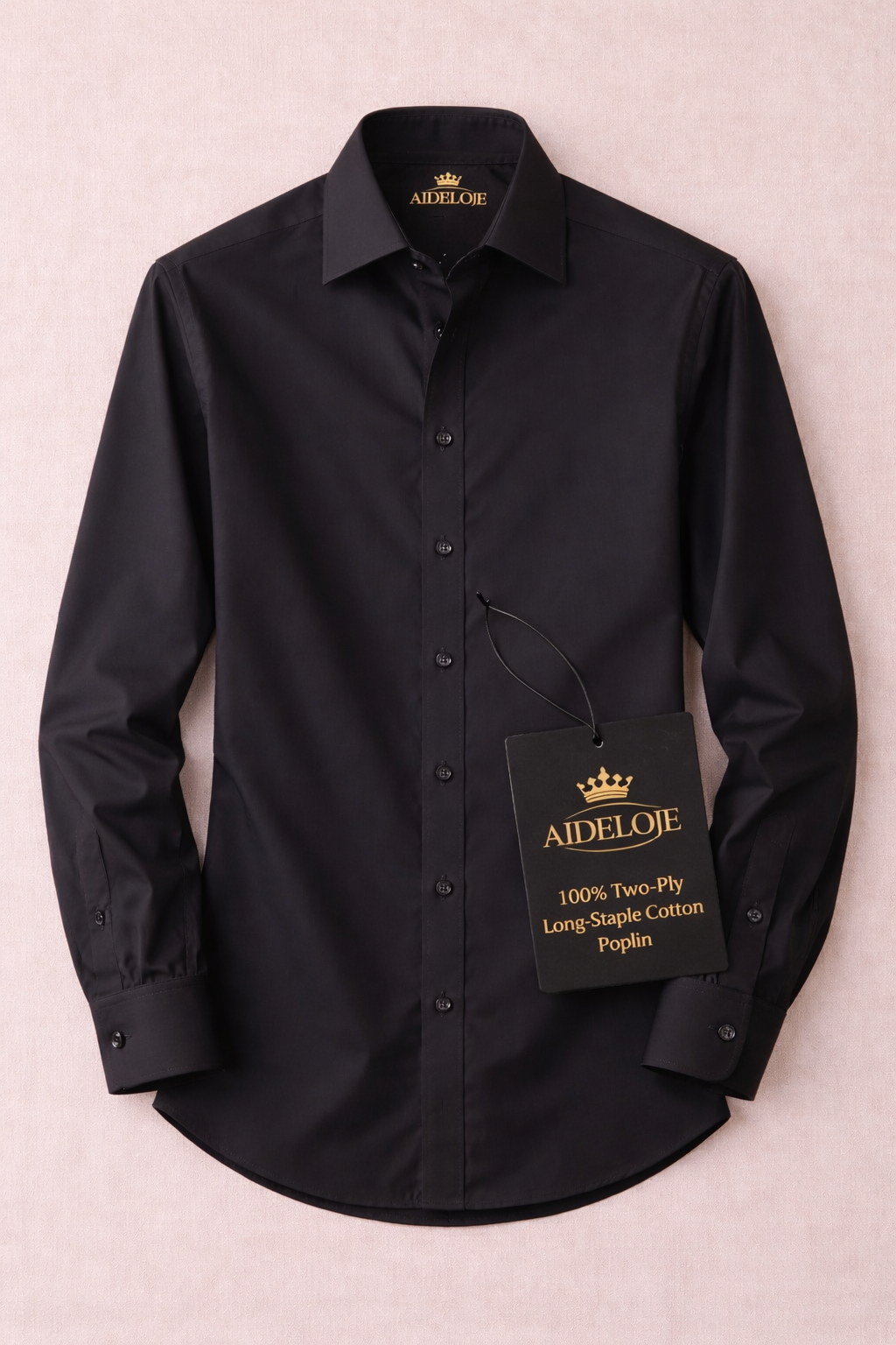 AIDELOJE Two-Ply Long-Staple Cotton Poplin Button-Up Shirt
