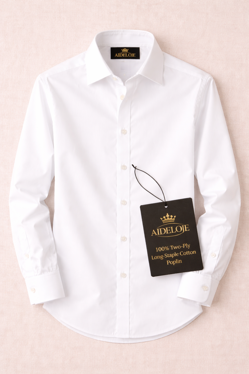 AIDELOJE Two-Ply Long-Staple Cotton Poplin Button-Up Shirt